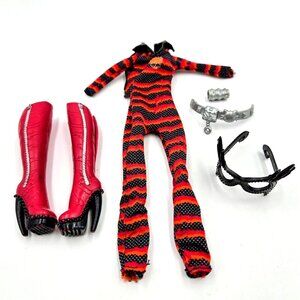 Monster High Toralei Stripe Power Ghouls Accessories Jumpsuit Mask Boots Belt Br